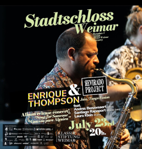 Enrique Thompson performing with Revirado Project during the Germany 2025 tour at Stadtschloss Weimar, Germany