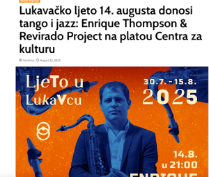 Revirado Project performing at Lukavac Summer Festival 2025 in Bosnia and Herzegovina during its European tour